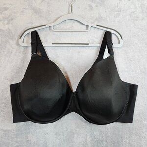 Cacique Black Lightly Lined Full Coverage Bra 46DDD  underwires smooth fit